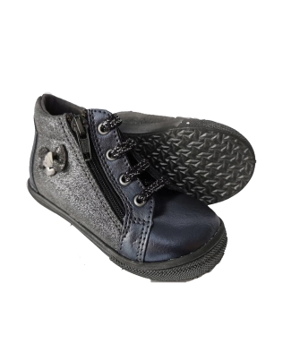 Black leather school shoes for boy's 27-40 EU size