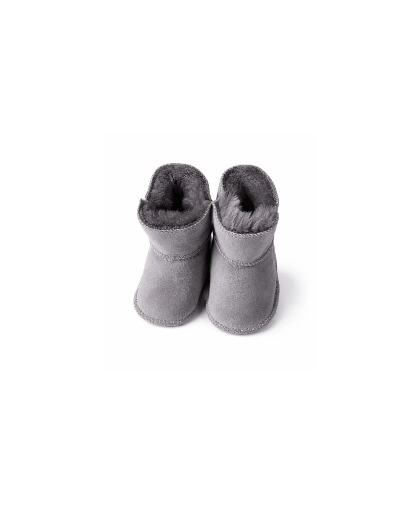 Žieminiai batukai kūdikiams su avikailiu pilkos spalvos UGSAI