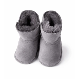 Žieminiai batukai kūdikiams su avikailiu pilkos spalvos UGSAI