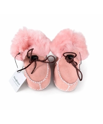 Pink sheepskin  Winter Booties for girls | Babies shoes